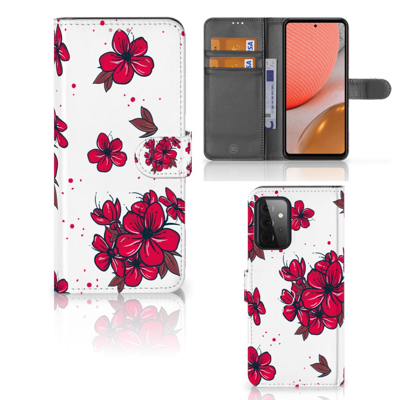 Samsung Galaxy A72 Hoesje Blossom Red | Portemonnee hoesje Samsung Galaxy A72 Hoesje Blossom Red | Portemonnee hoesje