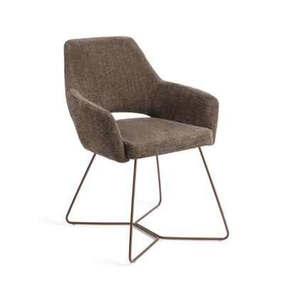 Jesper Home Yanai eetkamerstoel Checked Chestnut beehive rose