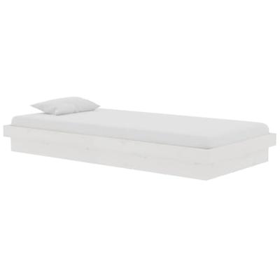 Bedframe massief hout wit 90x190 cm Bedframe massief hout wit 90x190 cm
