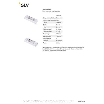SLV Led Driver - 40W - 1050mA - 464804