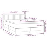 Boxspring met matras fluweel donkergrijs 140x220 cm - thumbnail
