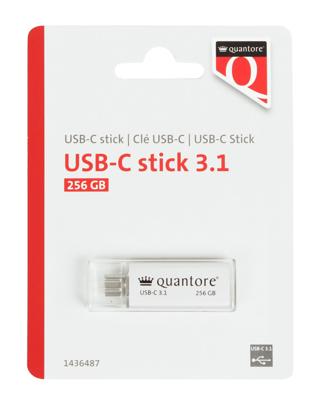 Usb stick 3.1 quantore usb-c 256gb zilver | 400 stuks
