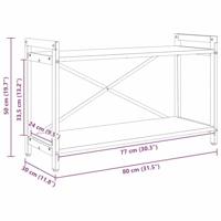 Boekenkast Gerookt eiken 80 x 30 x 48.5 cm Bewerkt hout - thumbnail
