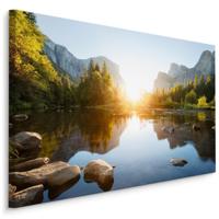 Schilderij - Zonsopkomst in de Yosemite Vallei, Premium print - thumbnail