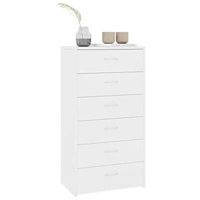 VidaXL Dressoir met 6 lades 50x34x96 cm bewerkt hout wit VidaXL Dressoir met 6 lades 50x34x96 cm bewerkt hout wit