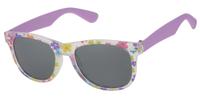 Dudes & Dudettes Wayfarer Kinder Zonnebril Flower Paars - thumbnail