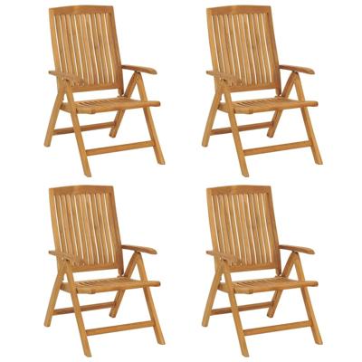 Tuinstoelen 6 st verstelbaar met kussens massief teakhout