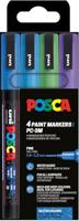 Uni POSCA paintmarker PC-3ML, 1,5 mm, glitter, etui van 4 stuks donkerblauw, lichtblauw, groen en violet - thumbnail