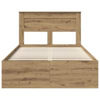 Bedframe Ambachtelijk eiken 135 x 190 cm Massief grenenhout - thumbnail