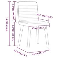 Eetkamerstoelen 2 st stof jeansblauw - thumbnail