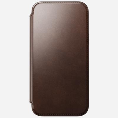 Nomad Modern Horween lederen folio iPhone 15 Pro Max - Rustic Brown