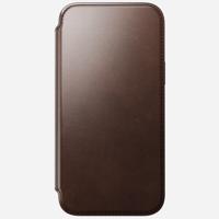 Nomad Modern Horween lederen folio iPhone 15 Pro Max - Rustic Brown - thumbnail