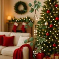 Guirlande met witte bessen 150x7x3cm - thumbnail