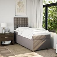 Boxspring met matras stof taupe 90x200 cm - thumbnail