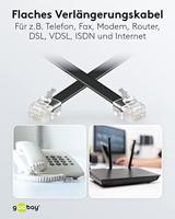 Goobay Telefoon (analoog) Kabel [1x RJ12-stekker - 1x RJ12-stekker] 10.00 m Zwart - thumbnail