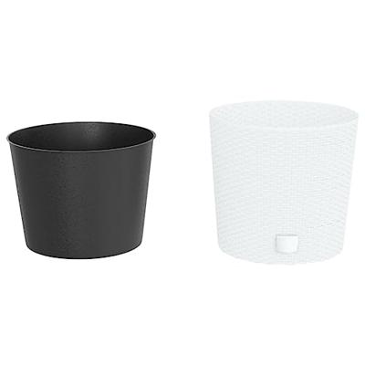 VidaXL Plantenbak met uitneembare bak rattan-look 15/15,3 l pp wit