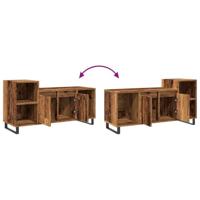 Tv-meubel 100x35x55 cm bewerkt hout oud houtkleurig - thumbnail