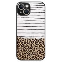iPhone 14 glazen hardcase - Leopard lines - thumbnail