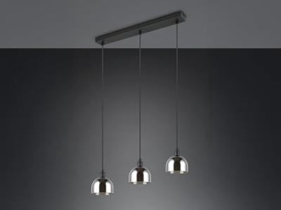 Trio Zwarte hanglampMolly 3-lichts wit glas - R31863032