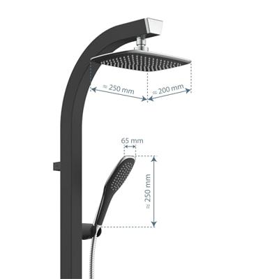 Regendouche Opbouwset Schütte Madagaskar Wellness Stortdouche Zwart en Chroom Regendouche Opbouwset Schütte Madagaskar Wellness Stortdouche Zwart en Chroom