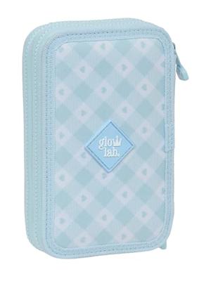 Dubbele etui Glow Lab Cisnes Blauw 12.5 x 19.5 x 4 cm (28 Onderdelen)