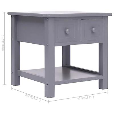 Bijzettafel 40x40x40 cm paulowniahout grijs