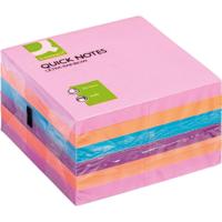 Q-CONNECT Quick Notes, ft 76 x 76 mm, 80 vel, pak van 6 blokken in 4 verschillende kleuren - thumbnail