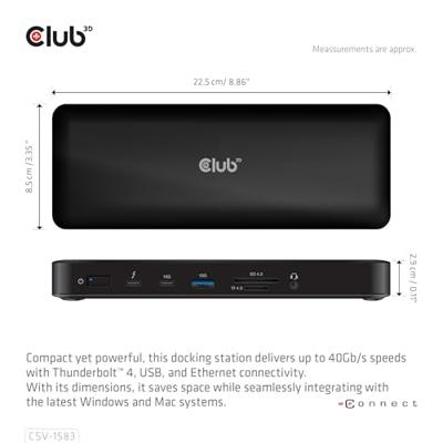 club3D CSV-1583 Thunderbolt 4 dockingstation club3D CSV-1583 Thunderbolt 4 dockingstation