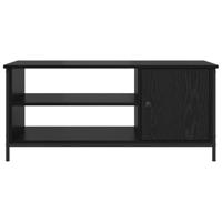 TV-kast met plank met opslag met de deur Zwart eiken 100 x 40 x 45 cm Bewerkt hout - thumbnail
