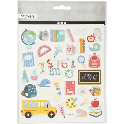 Creativ Company Stickers, terug naar school, vel 15x16,5 cm, ca. 32 stuk, 1 vel