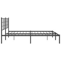 Bedframe met hoofdbord metaal zwart 193x203 cm - thumbnail