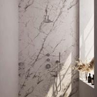 Inbouw Regendouche Set Brauer Brushed Edition Gebogen Wanduitloop Ronde Hoofddouche 20 cm Met Twee Stopkranen RVS Look Brauer - thumbnail