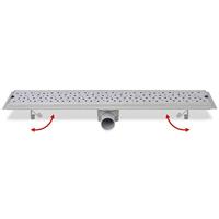 VidaXL Doucheafvoer rechthoekig bubbel 730x140 mm roestvrij staal - thumbnail