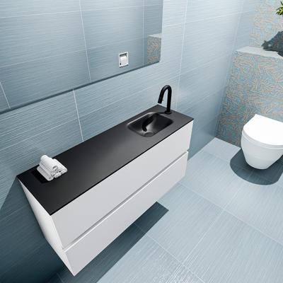 MONDIAZ ADA 100cm toiletmeubel talc. LEX wastafel urban rechts 1 kraangat