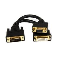 StarTech.com 20 cm DVI-I mannelijke naar DVI-D vrouwelijk en HD15 VGA vrouwelijk Wyse DVI-splitterkabel - thumbnail
