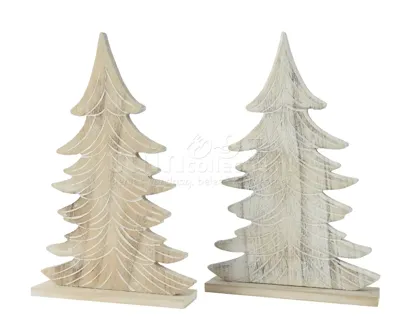 Kerstboompje Vurenhout 35,5cm Assorti 1st