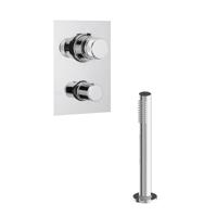 Handdoucheset Xenz Duero Thermostatisch Inbouw Rond Chroom 2 Greeps - thumbnail