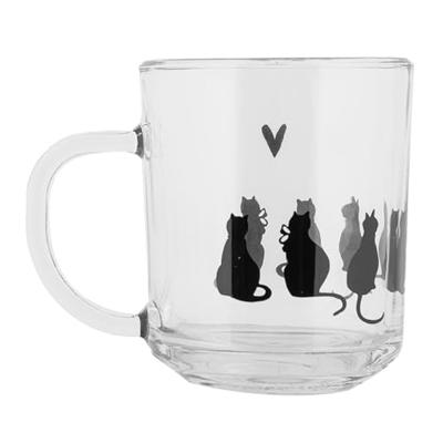 Clayre & Eef Theeglas katten 200ml