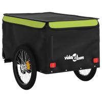 Fietstrailer 45 kg ijzer zwart en groen - thumbnail
