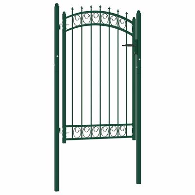 VidaXL Poort met speerpunten 100x150 cm staal groen VidaXL Poort met speerpunten 100x150 cm staal groen