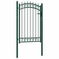 VidaXL Poort met speerpunten 100x150 cm staal groen - thumbnail
