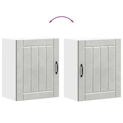 Keukenwandkast Lucca bewerkt hout betongrijs