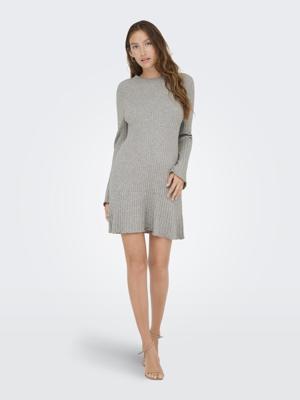 Only Onlmichella Ls O-neck Dress Knt Noos Jurken Medium Grey Melange