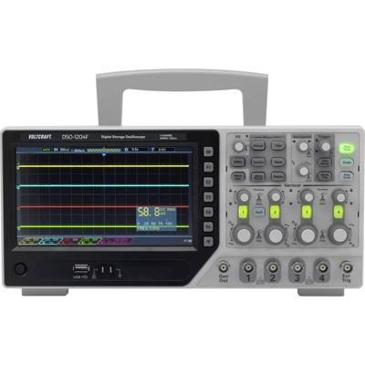 VOLTCRAFT DSO-1204F Digitale oscilloscoop 200 MHz 4-kanaals 1 GSa/s 64 kpts 8 Bit Digitaal geheugen (DSO), Functiegenerator 1 stuk(s) VOLTCRAFT DSO-1204F Digitale oscilloscoop 200 MHz 4-kanaals 1 GSa/s 64 kpts 8 Bit Digitaal geheugen (DSO), Functiegenerator 1 stuk(s)