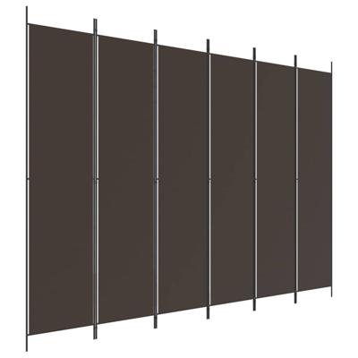 Kamerscherm met 6 panelen 300x220 cm stof bruin Kamerscherm met 6 panelen 300x220 cm stof bruin