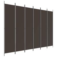 Kamerscherm met 6 panelen 300x220 cm stof bruin - thumbnail