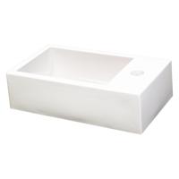 Wastafel Differnz Force 40x20x11 cm Polybeton met Kraangat Wit Differnz - thumbnail