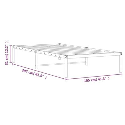 Bedframe metaal wit 100x200 cm