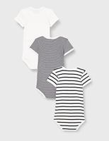 Set van 3 rompertjes met korte mouwen van biologisch katoen PETIT BATEAU wit - thumbnail