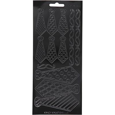 Creativ Company Stickers, stropdassen, vel 10x23 cm, zwart, 1 vel